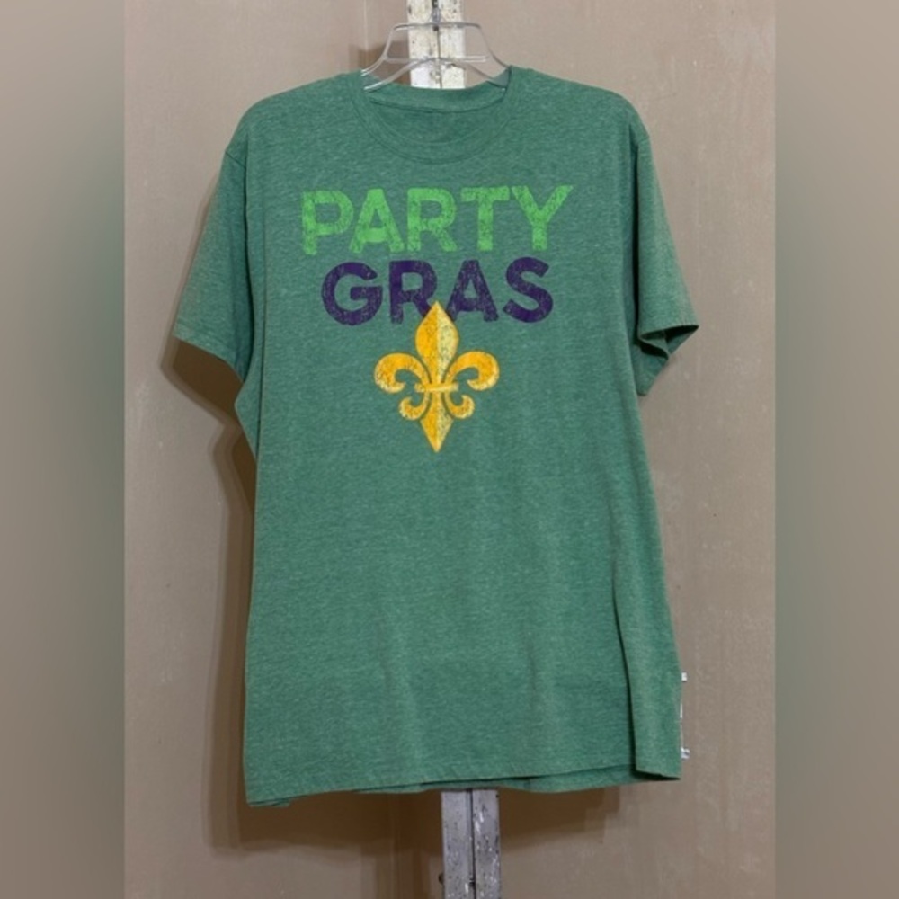 Mardi Gras Green Party Gras T-Shirt Sz XL